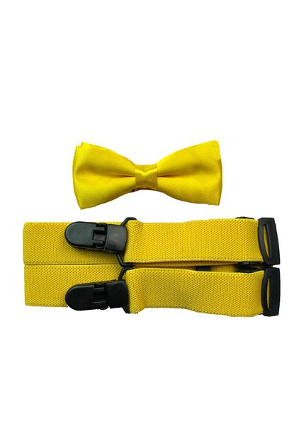 https www trendyol com kemersepeti sari renkli cocuk pantolon askisi ve papyon ikili kombin p 34557294