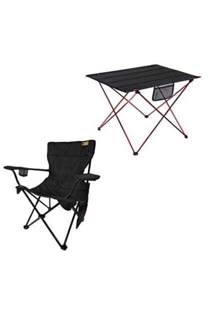 Funky Chairs Funky Chairs Ultralight Katlanir Kamp Masasi Kucuk V2 Siyah Luks Kamp Sandalye Seti Trendyol