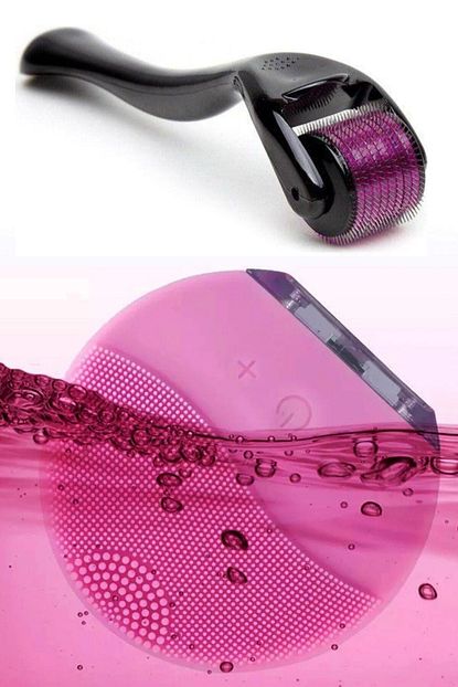 forever luna yuz temizleme masaj aleti pembe dermaroller 540 igneli 1 00 mm igne 2 li set