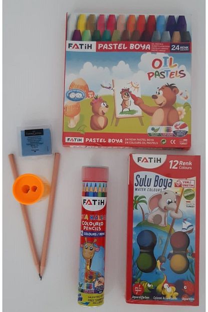 pastel boya 1 kuru boya 1 sulu boya