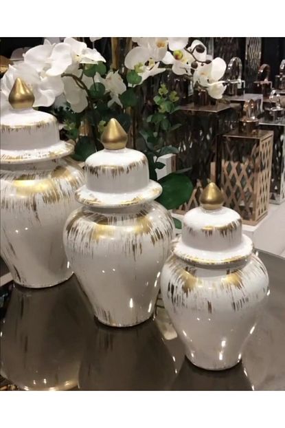 decoart dekoratif 3 lu sah vazo seti