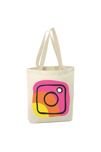 Angemiel Instagram Logo Cizimi Alisveris Plaj Bez Canta Trendyol
