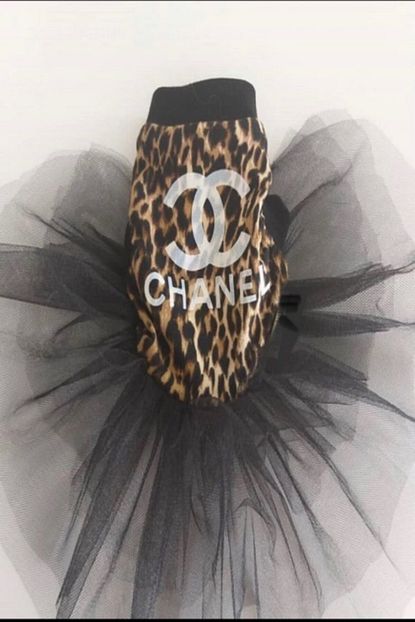 Pomizmirstore Chanel Baskili Kedi Kopek Elbise Kopek Kiyafet Trendyol