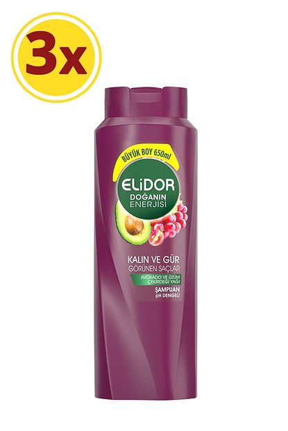 elidor doganin enerjisi kalin ve gur saclar icin sac bakim sampuani 650 ml x3 fiyati yorumlari trendyol