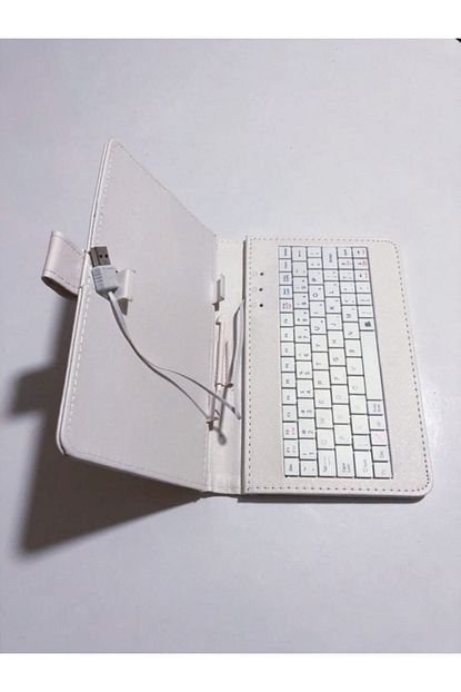 10 inc universal beyaz klavyeli tablet kilif