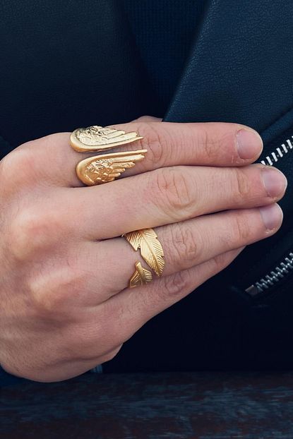 Capo By Aytac Yamac Lucifer Melek Kanadi Tuy 2li Ayarlanabilir Unisex Yuzuk Seti Trendyol