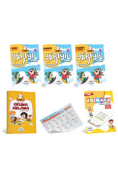 Ogretmen Evde Ilkokul Yayinlari 2 Sinif Yariyil Tatil Seti 2020 2021 Ogretmen Evde Yayinlari Trendyol