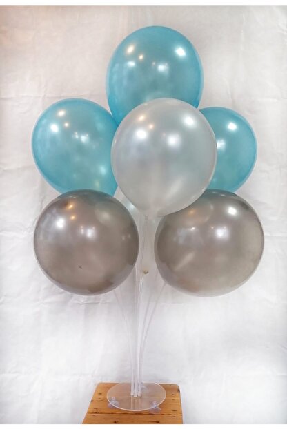 Magic Hobby 1 Adet 7 Li Balon Standi Ve 7 Adet Gumus Mavi Beyaz Metalik Balon Set Fiyati Yorumlari Trendyol