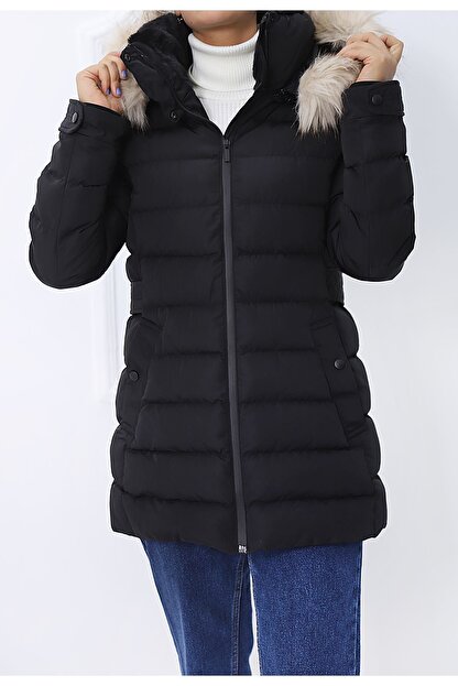 Kombinal Kadin Siyah Tuy Kapusonlu Sisme Mont Yasmin21 Fiyati Yorumlari Trendyol