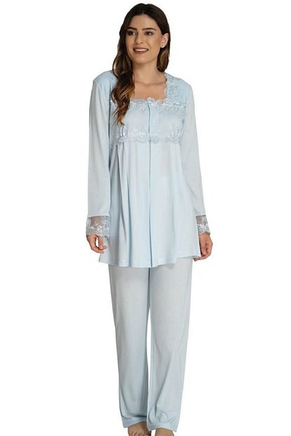 Hamile Carsi Effort Mavi Lohusa Hamile Pijama Takimi 2403 Trendyol