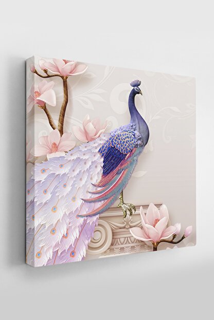 tilki dunyasi mor pembe tavuskusu kanvas tablo fiyati yorumlari trendyol