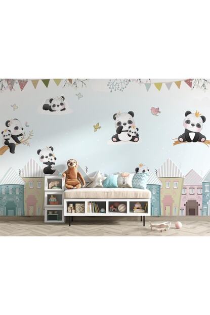 Ozen Duvar Kagitlari Gokyuzundeki Sevimli Pandalar Cocuk Odasi Duvar Kagidi Fiyati Yorumlari Trendyol