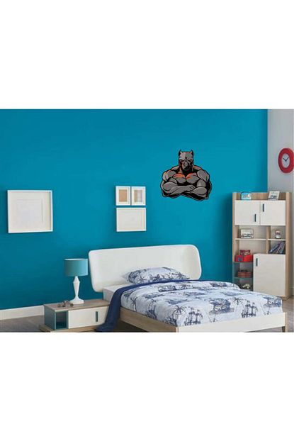 sert bakis pitbull strong dekoratif cok amacli duvar sticker