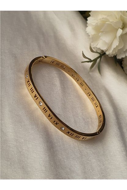 Fleur De Luna Celik 18k Altin Kaplama Roma Sayili Bileklik Trendyol