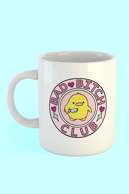 Printhome Bad Bitch Club Baskili Kahve Kupasi Trendyol