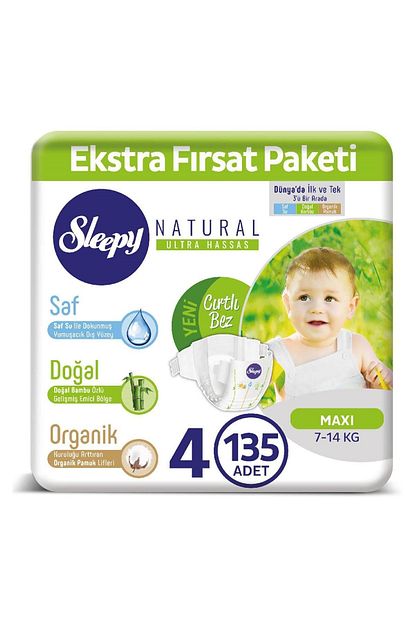 sleepy natural bebek bezi 4 numara maxi 135 adet fiyati yorumlari trendyol