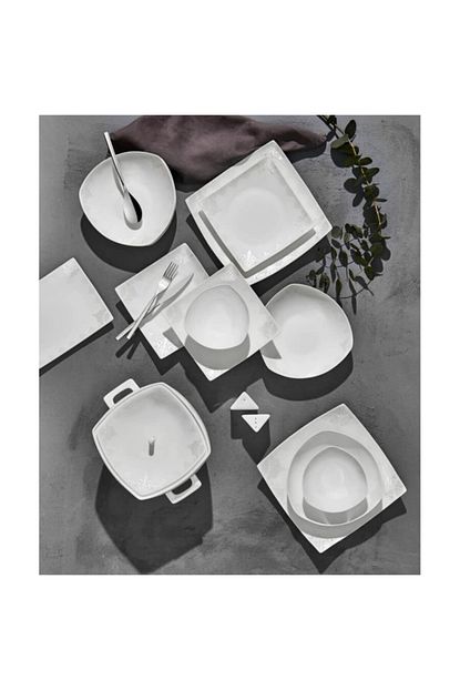 karaca fine bone new damla 60 parca 12 kisilik kare yemek takimi fiyati yorumlari trendyol