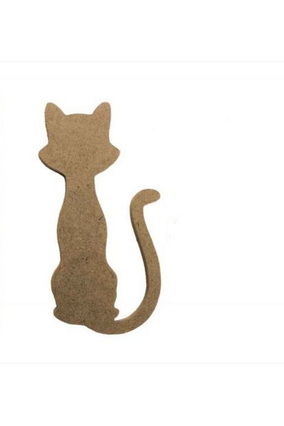 modanish ahsap boyama dekoratif kedi