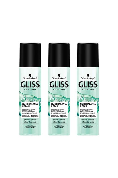 Gliss Nutribalance Sivi Sac Kremi 200 Ml X3 Adet Fiyati Yorumlari Trendyol