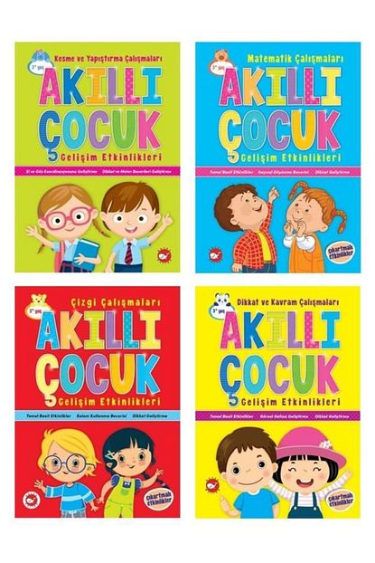 Ema Cocuk Okul Oncesi Akilli Cocuk Gelisim Etkinlikleri Seti 4 Kitap 3 Trendyol