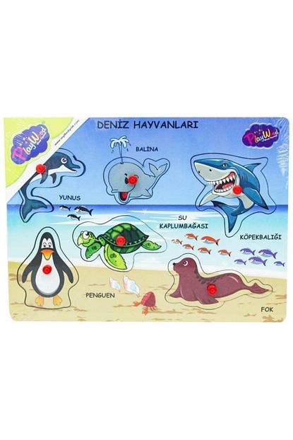 Playwoods Ahsap Tutmali Deniz Canlilari Puzzle Trendyol