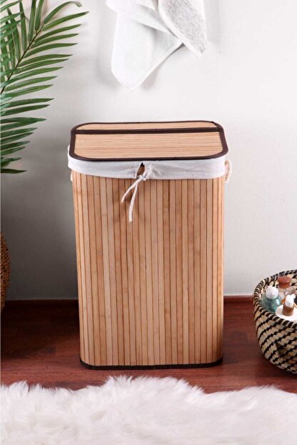 M K Home Bambu El Yapimi Natural Katlanir Iki Bolmeli 52x32x61 Cm Katlanabilir Kirli Sepeti Fiyati Yorumlari Trendyol