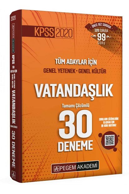 Pegem Akademi Yayincilik Pegem 2020 Kpss Genel Yetenek Genel Kultur Vatandaslik 30 Denem Trendyol