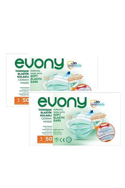 Evony Cerrahi Maske 50li 2 Paket Elastik Kulak Fiyati Yorumlari Trendyol