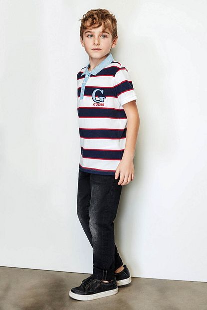 Guess Erkek Cocuk Cizgili Polo T Shirt 19ssgl91p05 Trendyol