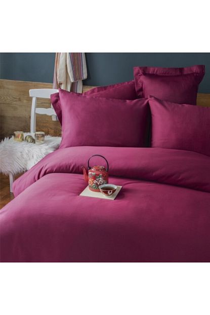 Issimo Home Homechic Issimo Pamuk Saten Nevresim Takimi Simply Bordo Duz Renk Cift Kisilik Trendyol