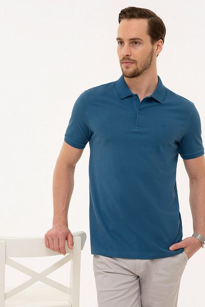 Pierre Cardin Erkek Mavi Slim Fit Polo Yaka T Shirt Trendyol