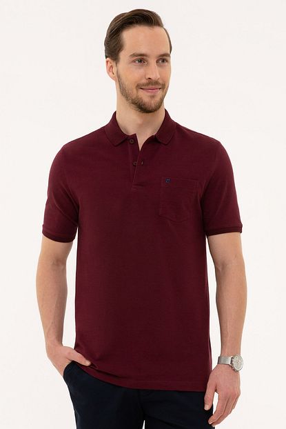 Pierre Cardin Erkek Bordo Regular Fit Polo Yaka T Shirt Trendyol