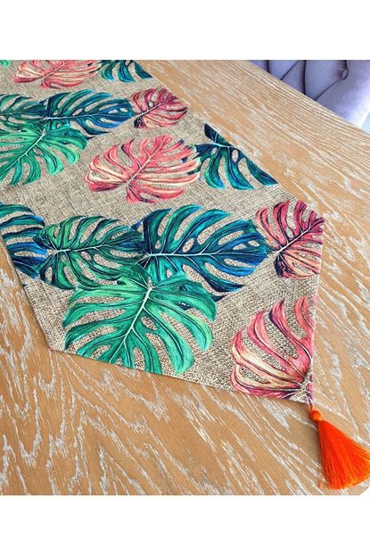 Else Home Collection Yesil Turuncu Deve Tabani Desenli Runner Trendyol
