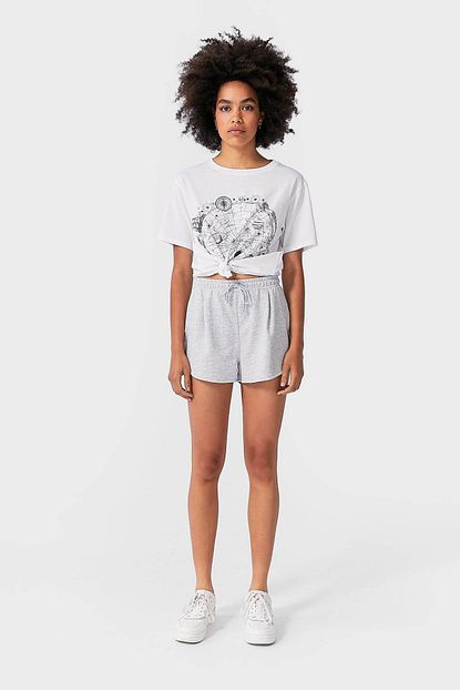 Stradivarius Kadin Acik Gri Koton Sort 07610124 Trendyol