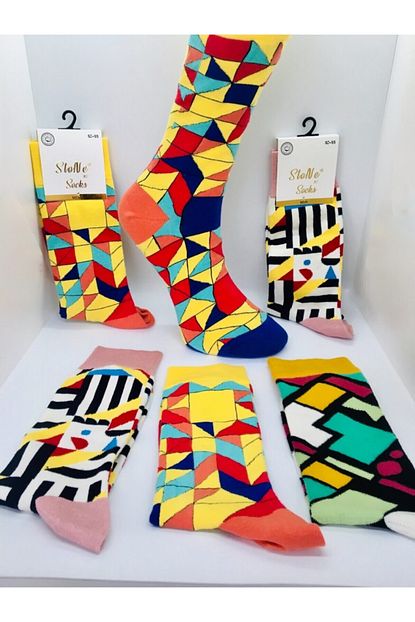 Stone Socks Stonesocks 3 Lu Renkli Ozel Desenli Erkek Corap Trendyol