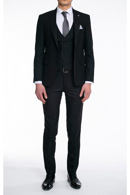 Suitmen Erkek Siyah Yelekli Takim Elbise 1001k0113803 Trendyol