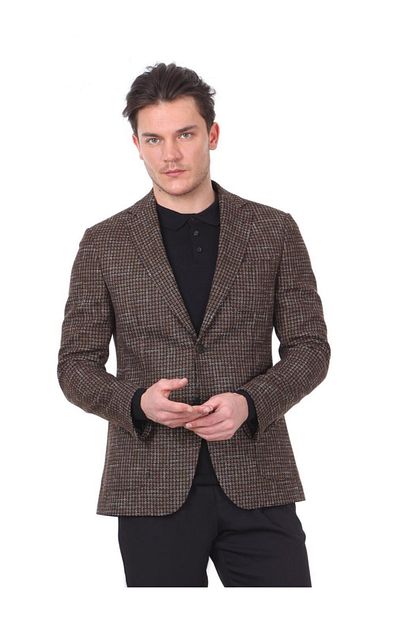 Kip Erkek Deve Tuyu Kareli Dokuma Ceket Kp10116431 Trendyol
