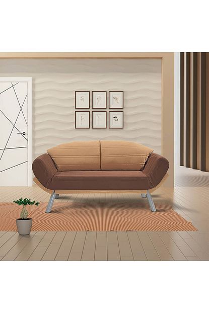 Futon Assos Ikili Kanepe Kahve Krem Trendyol