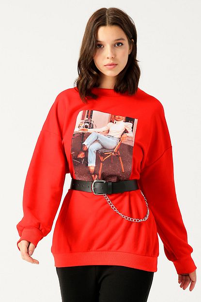 Quzu Kadin Kirmizi Sweatshirt 504206025 Trendyol