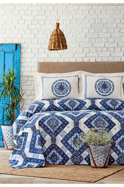 Karaca Home Levni Mavi Cift Kisilik Nevresim Yastik Set Trendyol