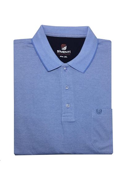 Simenti Erkek Mavi Yakali Kisa Kol T Shirt 2275 Trendyol