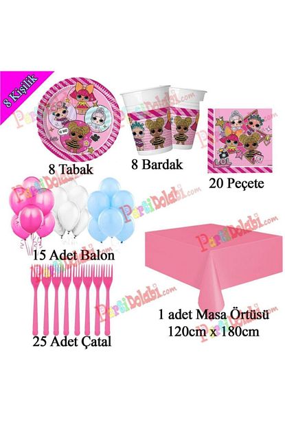 Partini Sec 8 Kisilik Lol Bebek Dogum Gunu Tabak Bardak Pecete Susleri Seti Trendyol