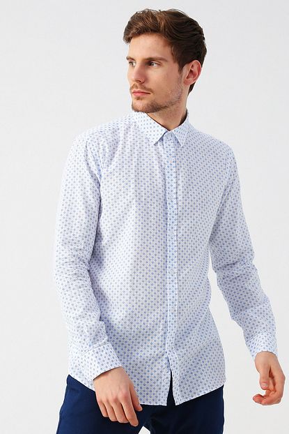 Cotton Bar Erkek Mavi Gomlek 503184235 Boyner Trendyol