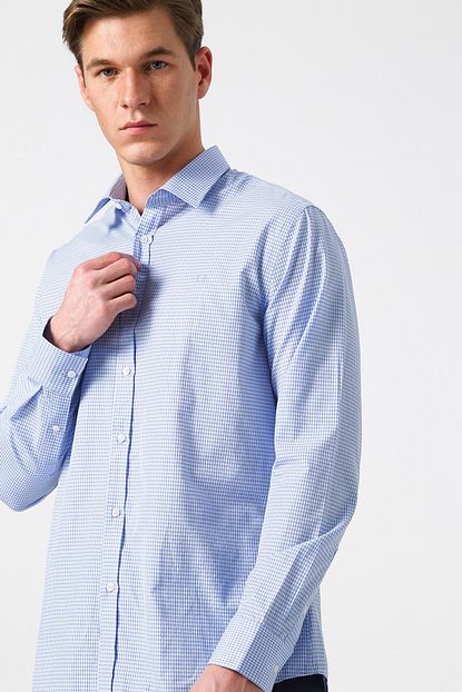 Cotton Bar Erkek Mavi Gomlek 503184049 Boyner Trendyol
