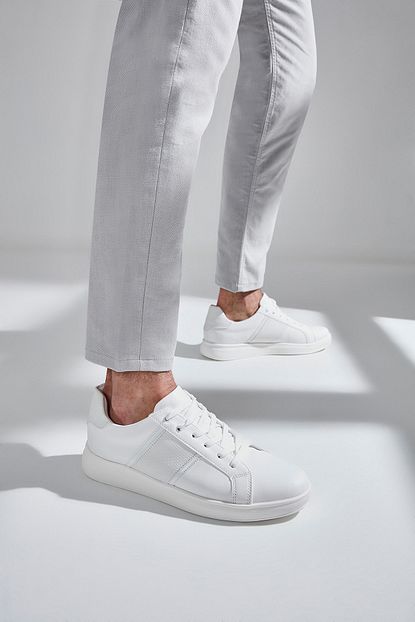Hotic Hakiki Deri Beyaz White Erkek Casual Ayakkabi 02ayh172730a900 Trendyol