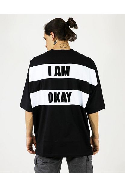 Bpm Iam Okay Oversize Siyah Erkek Tisort Trendyol