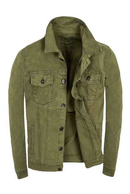 Serseri Jeans Erkek Haki Kot Ceket Trendyol