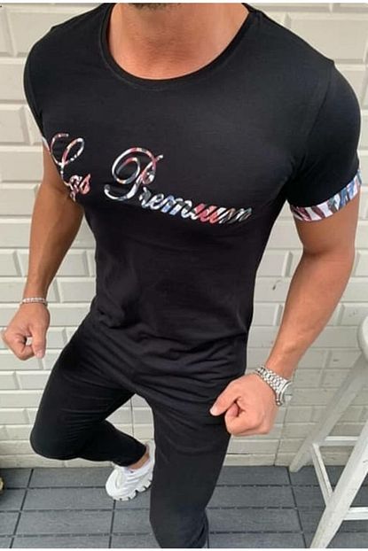 Lagos Erkek Siyah Baskili T Shirt Y E 20 0001 Trendyol