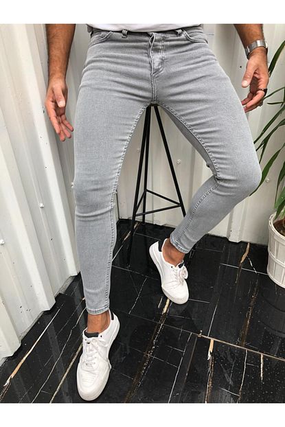 Ukdwear Erkek Gri Italyan Kesim Denim Blackhand Duz Erkek Kot Pantolon Trendyol