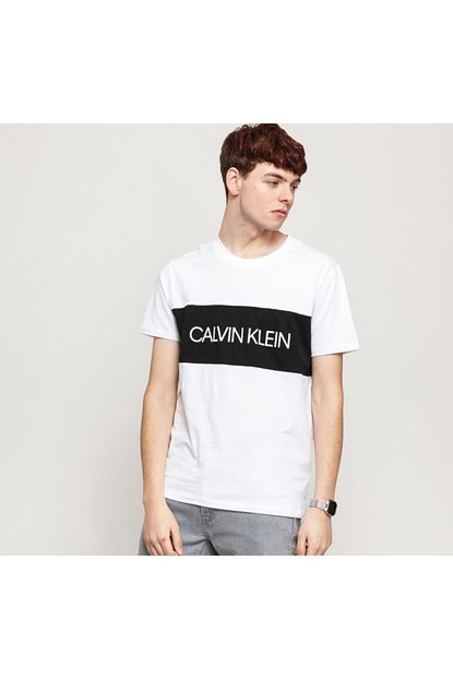 Calvin Klein Erkek Beyaz T Shirt Km0km00477 Ycd Trendyol